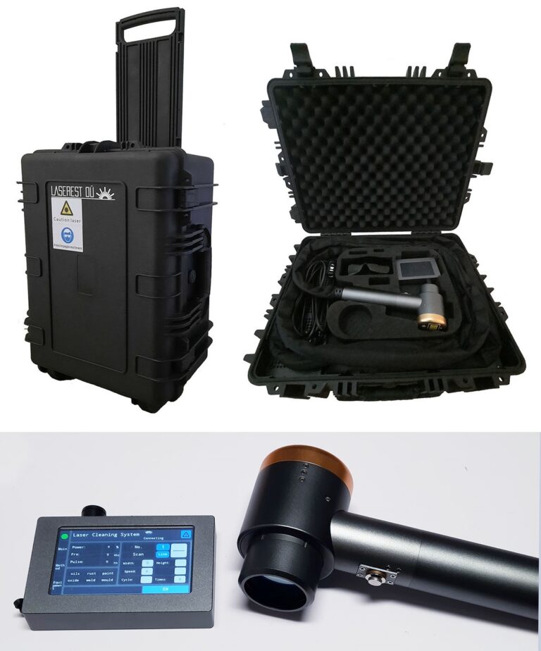 Lāzera tīrīšana iekārta 100W 200W 300W 500W bagāžas tipa